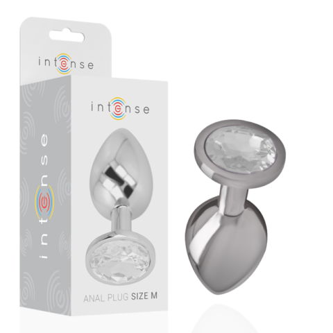 Plug anal en métal aluminium avec cristal dargent taille M