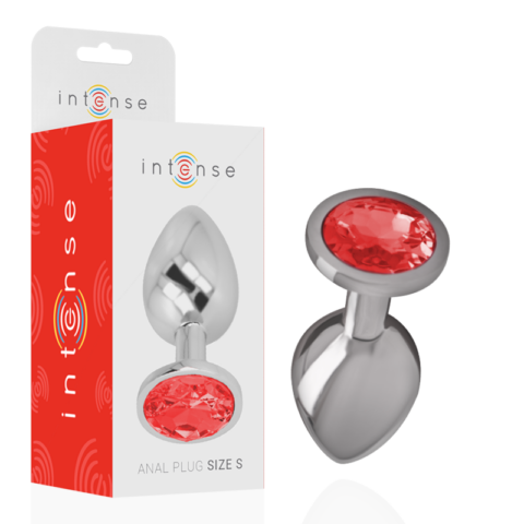 Plug anal en métal aluminium avec cristal rouge taille S