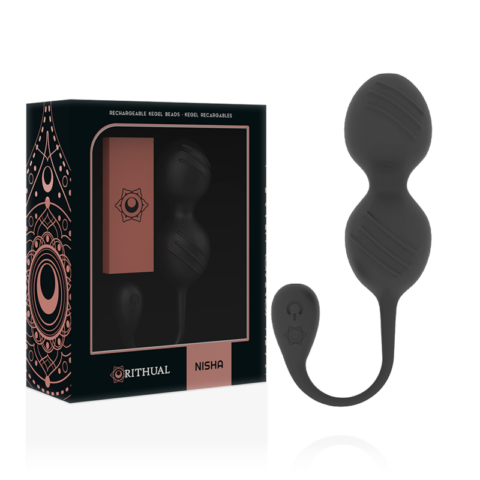 Balles de kegel vibrantes rechargeables nisha noires
