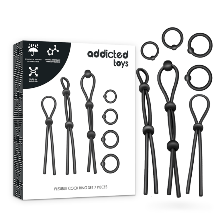 Ensemble danneau pénial flexible en silicone 7 pièces — ADDICTED TOYS, vue 2