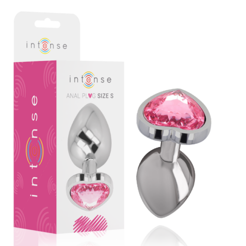 Plug anal en métal aluminium coeur rose taille S