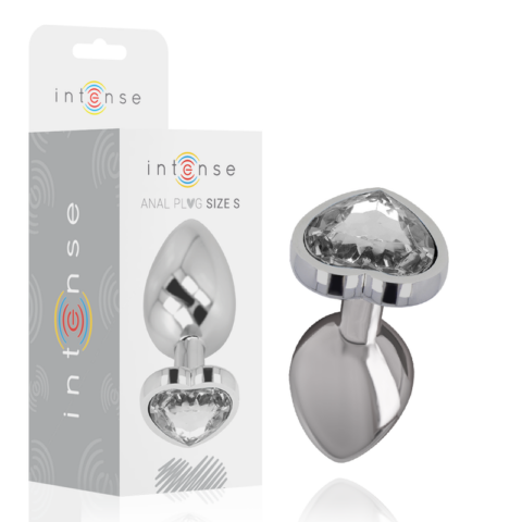 Plug anal en métal aluminium coeur blanc taille S