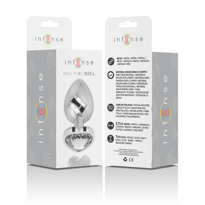 Plug anal métal aluminium coeur blanc taille L — INTENSE, vue 6