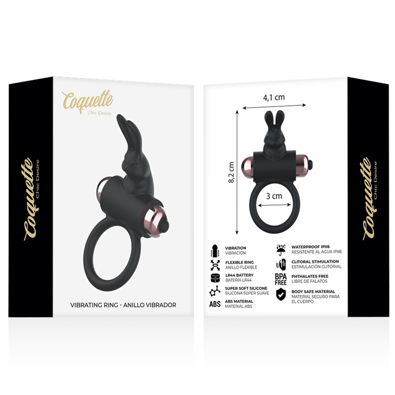 Cockring avec vibrateur noir/ OR — COQUETTE CHIC DESIRE, vue 9