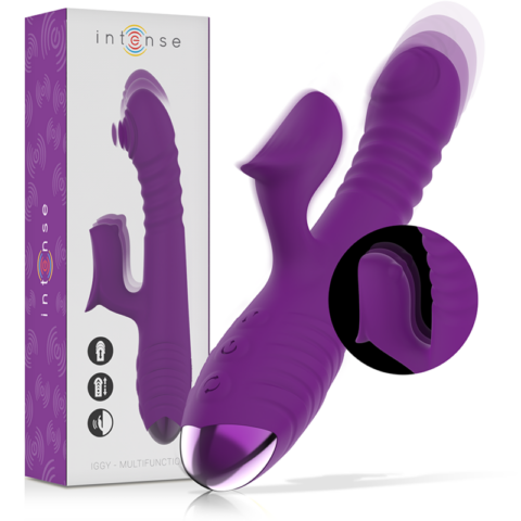 Vibrateur rechargeable multifonction iggy UP & down avec stimulateur clitoral violet — INTENSE