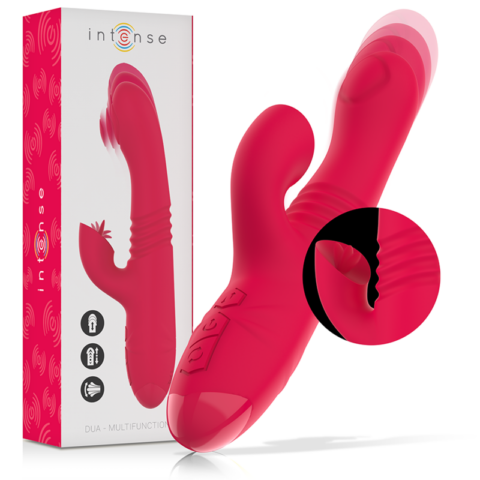 Vibrateur UP & down rechargeable multifonction DUA avec langue rouge — INTENSE