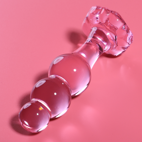 Modèle 1 plug anal verre borosilicate rose 10.5 CM -O- 3 CM — NEBULA SERIES BY IBIZA