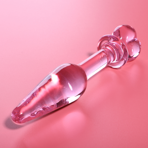 Plug anal modèle 7 verre borosilicate rose 13.5 CM -O- 3 CM — NEBULA SERIES BY IBIZA
