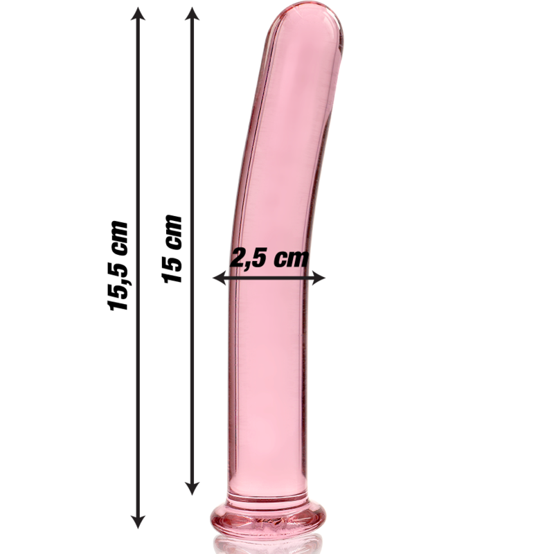 Modèle 9 gode en verre borosilicate rose 15.5 CM -O- 2.5 CM — NEBULA SERIES BY IBIZA, vue 3