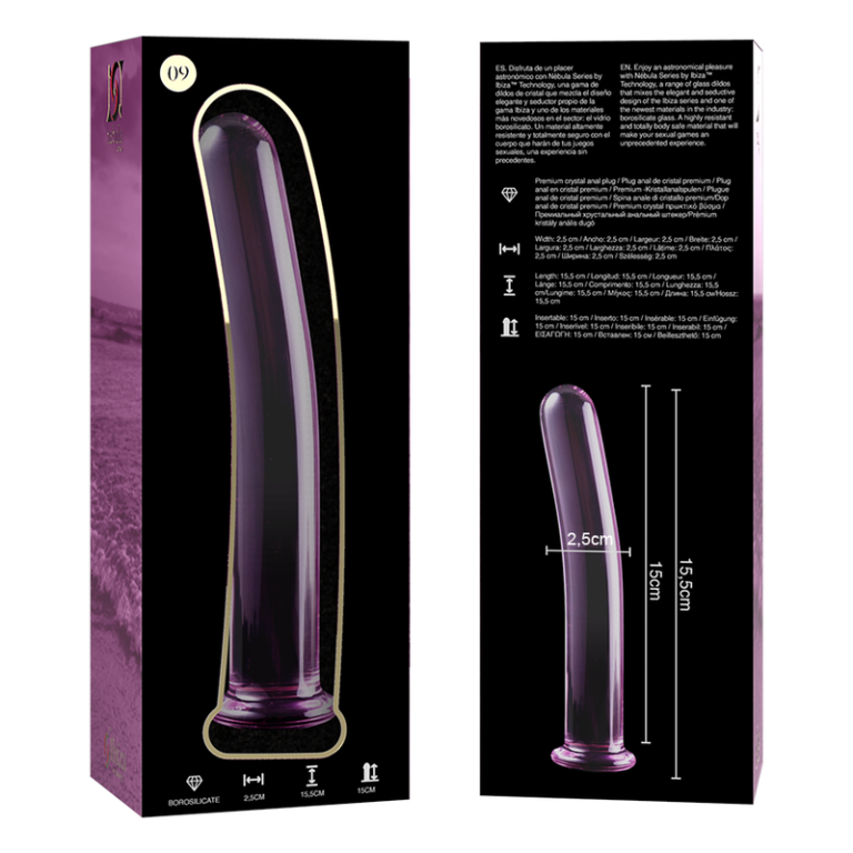 Modèle 9 gode en verre borosilicate rose 15.5 CM -O- 2.5 CM — NEBULA SERIES BY IBIZA, vue 6