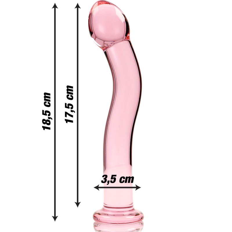 Modèle 18 gode en verre borosilicate rose 18.5 CM -O- 3.5 CM — NEBULA SERIES BY IBIZA, vue 3