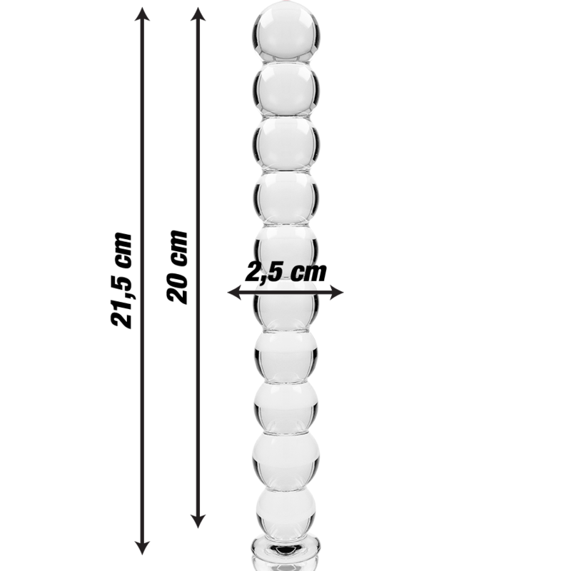 Modèle 22 gode en verre borosilicate clair 21.5 CM -O- 2.5 CM — NEBULA SERIES BY IBIZA, vue 3