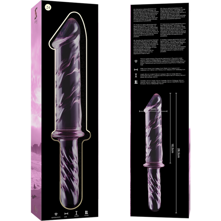 Modèle 24 gode en verre borosilicate rose 28.5 CM -O- 5 CM — NEBULA SERIES BY IBIZA, vue 6