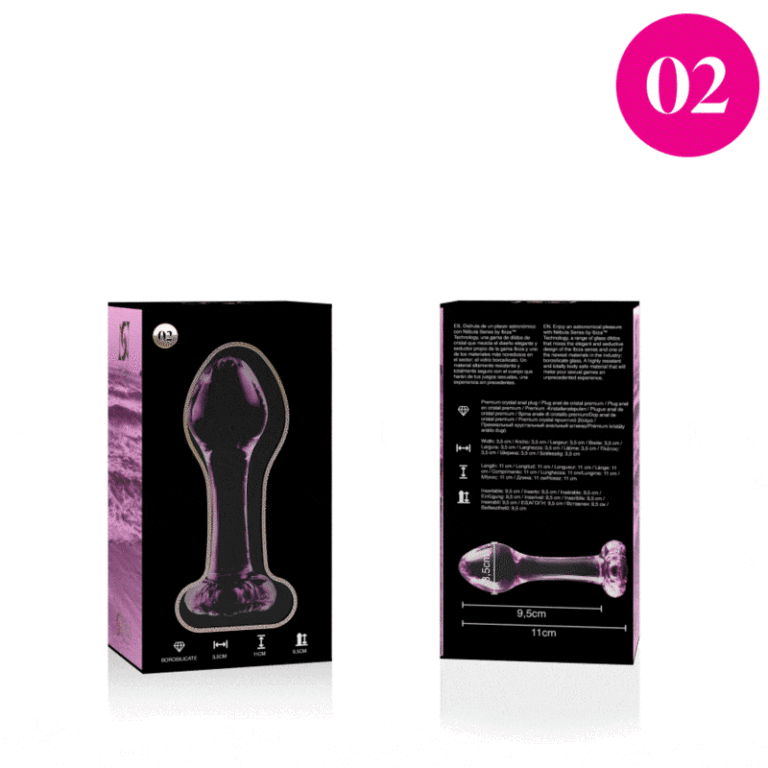 Plug anal modèle 2 verre borosilicate rose 11 CM -O- 3.5 CM — NEBULA SERIES BY IBIZA, vue 4