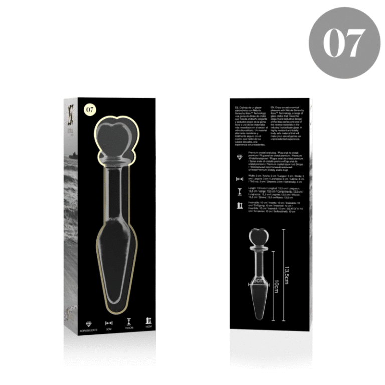 Plug anal modèle 7 verre borosilicate clair 13.5 CM -O- 3 CM — NEBULA SERIES BY IBIZA, vue 4