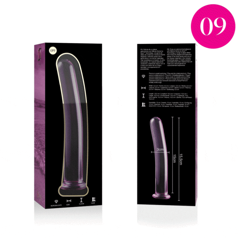Modèle 9 gode en verre borosilicate rose 15.5 CM -O- 2.5 CM — NEBULA SERIES BY IBIZA, vue 4