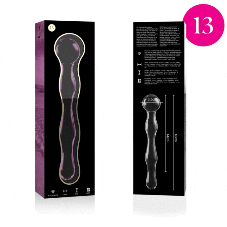 Modèle 13 gode en verre borosilicate rose 18 CM -O- 3.5 CM — NEBULA SERIES BY IBIZA, vue 4