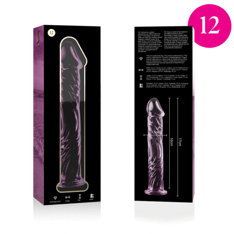 Modèle 12 gode en verre borosilicate rose 17 CM -O- 3.5 CM — NEBULA SERIES BY IBIZA, vue 4