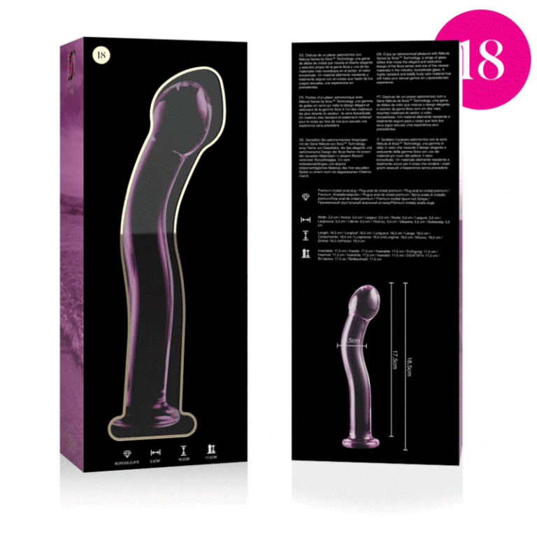 Modèle 18 gode en verre borosilicate rose 18.5 CM -O- 3.5 CM — NEBULA SERIES BY IBIZA, vue 4