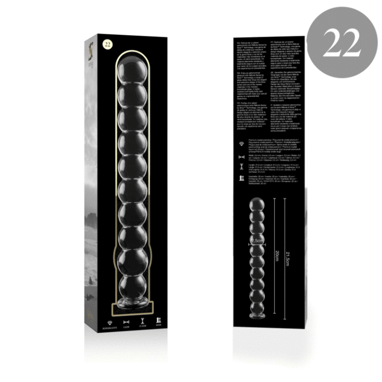 Modèle 22 gode en verre borosilicate clair 21.5 CM -O- 2.5 CM — NEBULA SERIES BY IBIZA, vue 4
