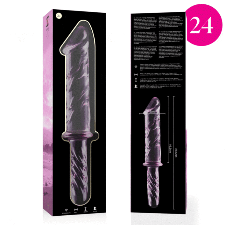 Modèle 24 gode en verre borosilicate rose 28.5 CM -O- 5 CM — NEBULA SERIES BY IBIZA, vue 4