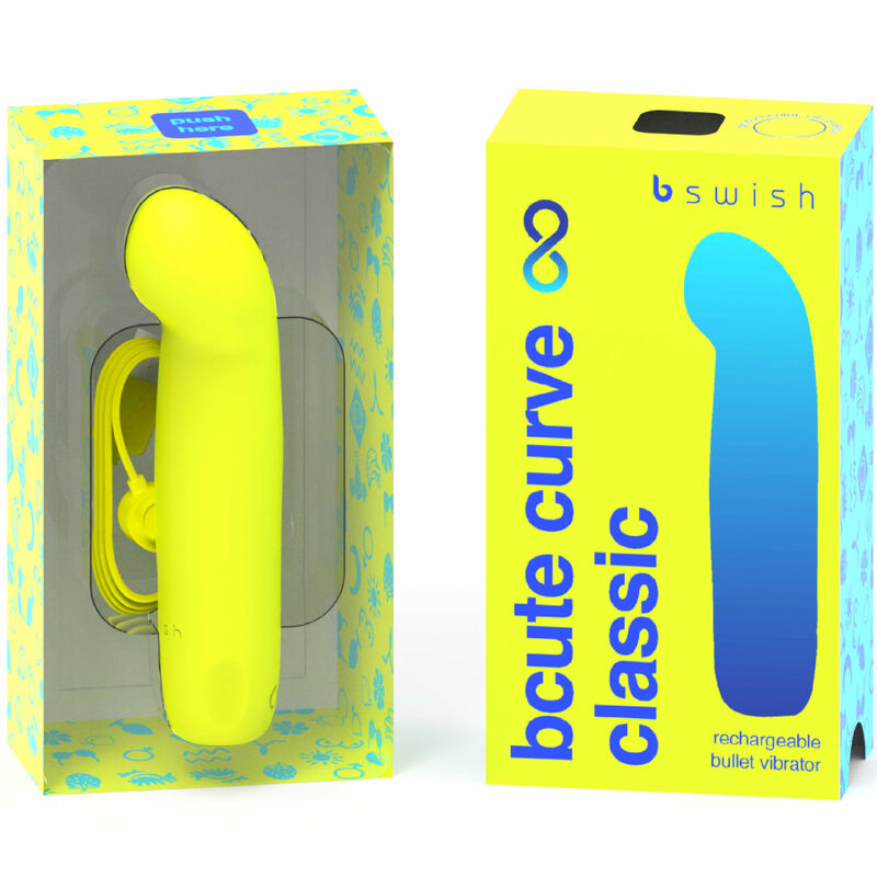 Vibrateur en silicone rechargeable bcute curve infinite classic jaune — B SWISH, vue 2