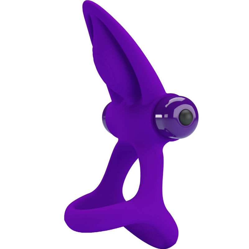 Anneau vibrateur 10 vibrations silicone violette — PRETTY LOVE, vue 2