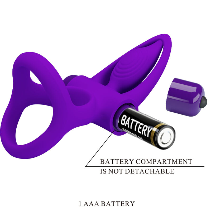 Anneau vibrateur 10 vibrations silicone violette — PRETTY LOVE, vue 8