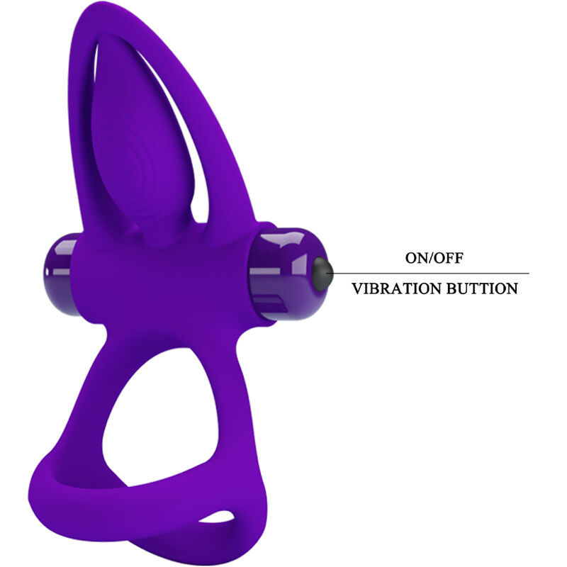 Anneau vibrateur 10 vibrations silicone violette — PRETTY LOVE, vue 7