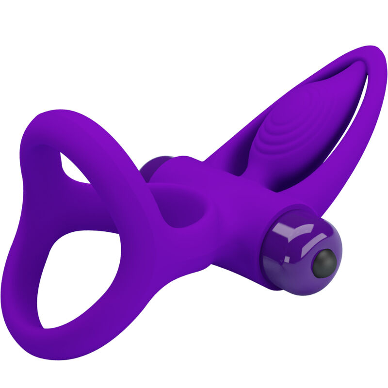 Anneau vibrateur 10 vibrations silicone violette — PRETTY LOVE, vue 5