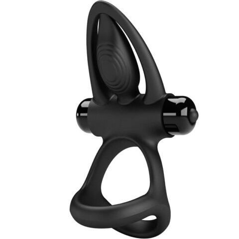 Anneau vibrant 10 vibrations silicone noir — PRETTY LOVE
