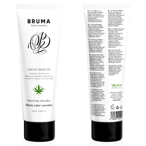Huile de graines de sativa gel glissant réchauffant saveur de cannabis 100 ML