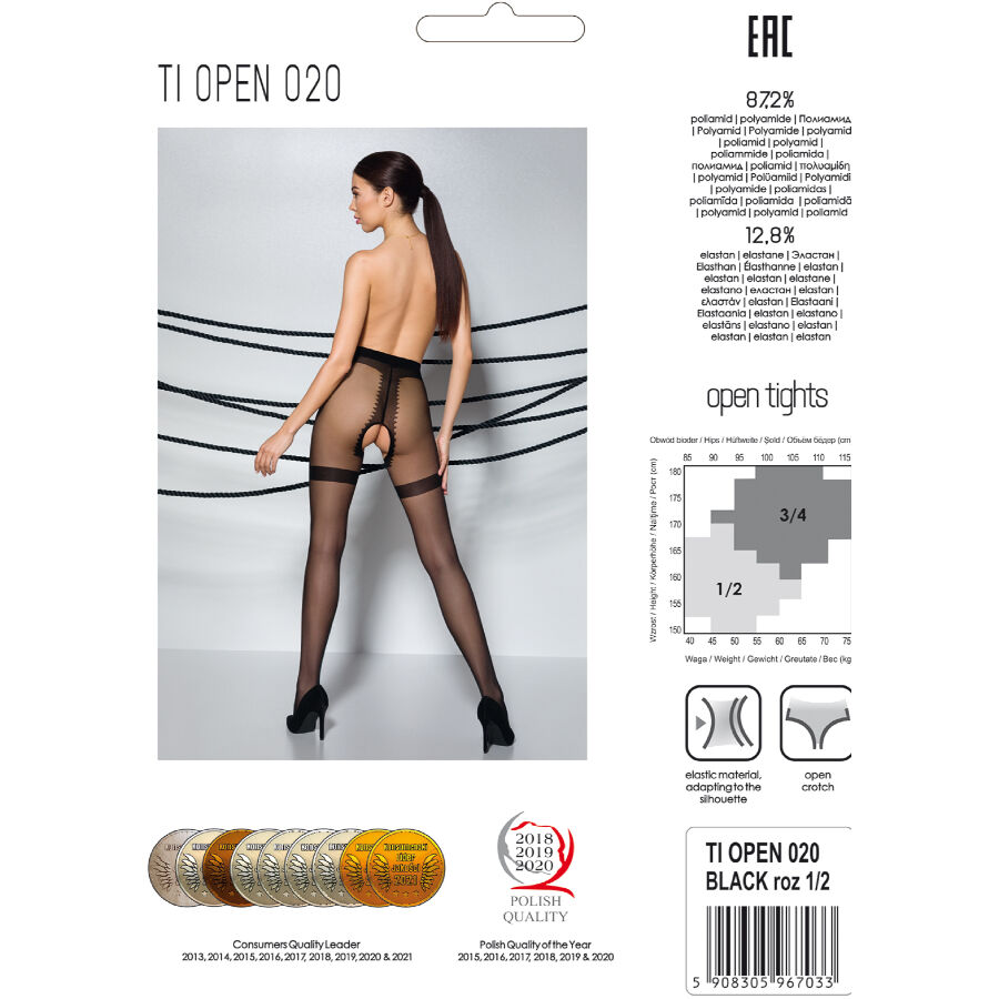 Tiopen 020 collant noir 1/2 20 DEN — PASSION, vue 5