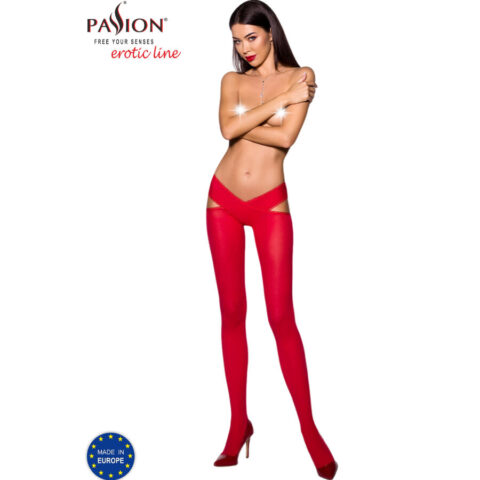 Tiopen 005 collant rouge 3/4 60 DEN — PASSION