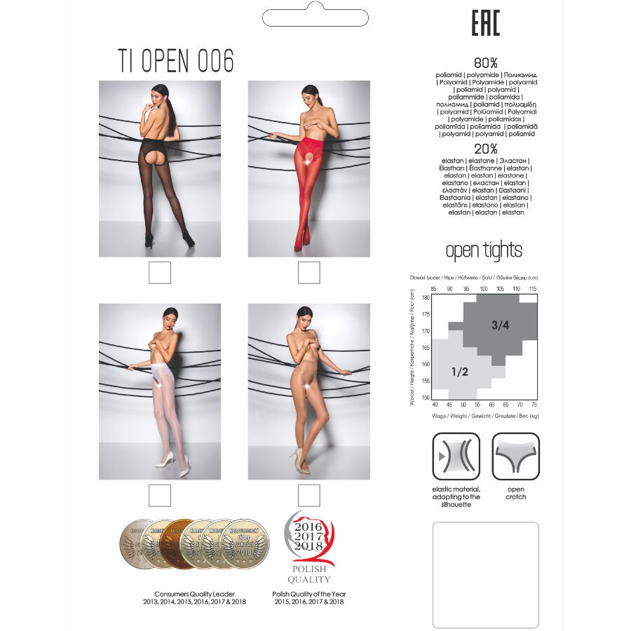 Tiopen 006 collant blanc 3/4 30 DEN — PASSION, vue 3