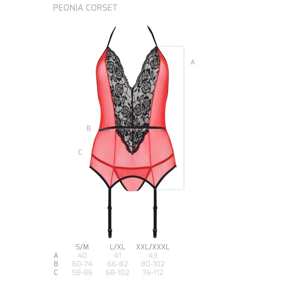 Peonia corset ligne érotique rouge S/M — PASSION, vue 6