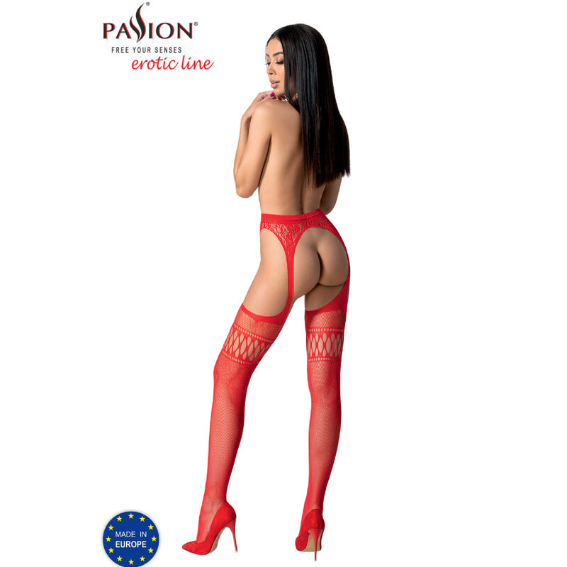 Bas rouges avec jarretière taille unique — PASSION, vue 4