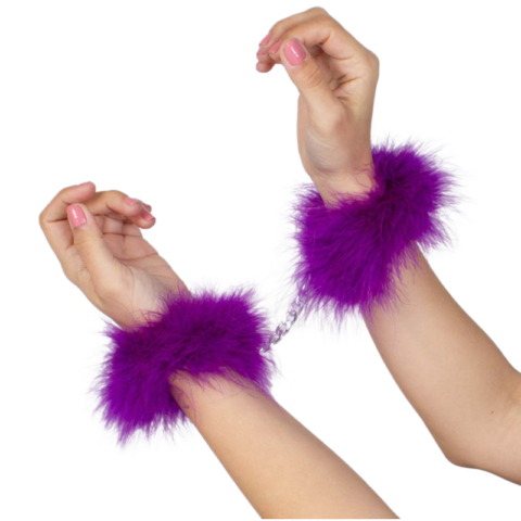 Menottes marabou violet