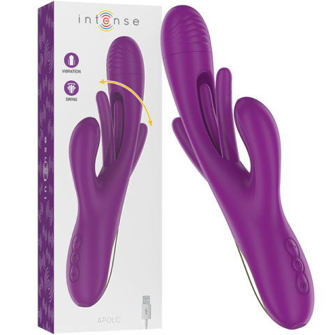 Apolo vibrateur multifonction rechargeable 7 vibrations avec langue oscillante violet — INTENSE