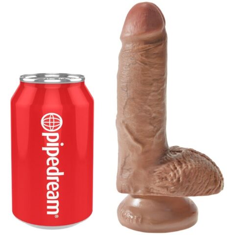 Pénis réaliste avec boules 13.2 CM caramel — KING COCK