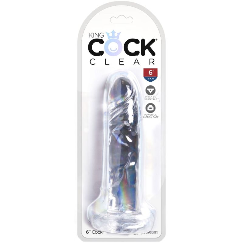 Clear pénis réaliste 15.5 CM transparent — KING COCK, vue 4