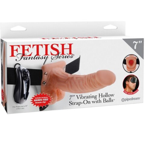 Harnais réglable télécommande pénis réaliste avec testicules 17,8 CM — FETISH FANTASY SERIES