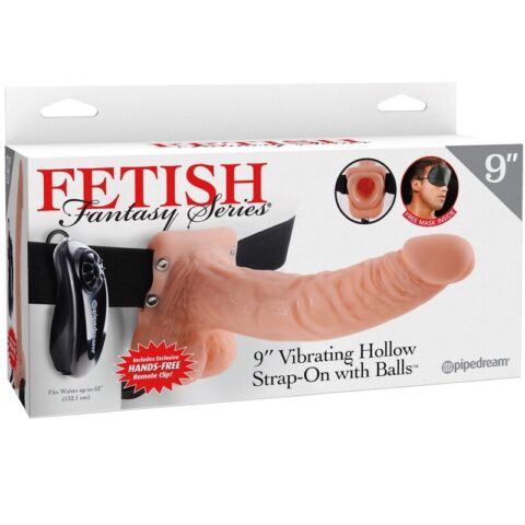 Harnais réglable télécommande pénis réaliste avec testicules 23 CM — FETISH FANTASY SERIES
