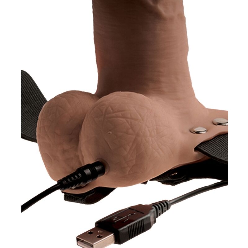 Harnais réglable pénis réaliste avec testicules rechargeables et vibrateur 15 CM — FETISH FANTASY SERIES, vue 3