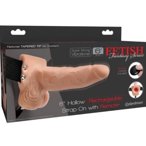 Harnais réglable télécommande pénis réaliste avec testicules rechargeables et vibrateur 15 CM — FETISH FANTASY SERIES