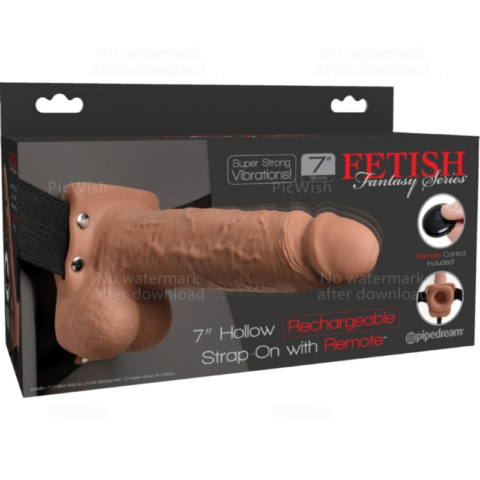 Harnais réglable pénis réaliste avec balles rechargeables et vibrateur 17,8 CM — FETISH FANTASY SERIES