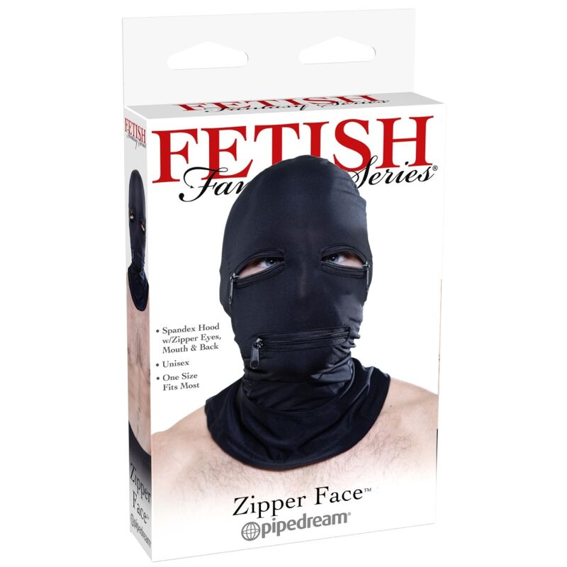 Capuche avec fermeture éclair noire — FETISH FANTASY SERIES