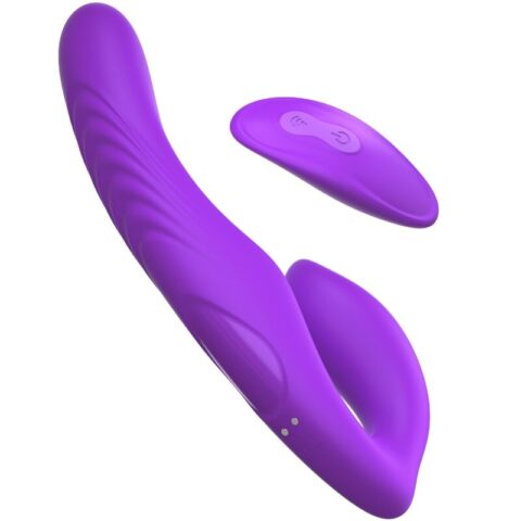 Vibrateur double pénétration télécommande 9 niveaux violets