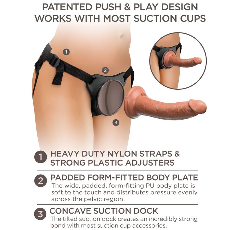 Elite harnais réglable confortable avec gode 17.8 CM — KING COCK, vue 11