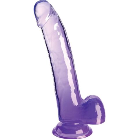 Clear gode avec testicules 20.3 CM violet — KING COCK